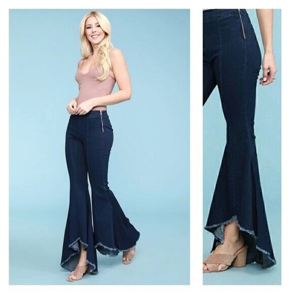 Judy Blue Jeans Womens 7/28 Super Flare Fit Dark Wash Blue Stretch JB8464